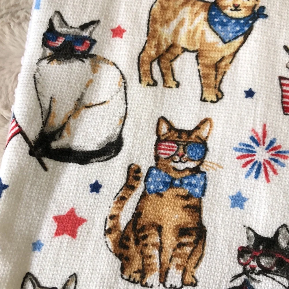 Patriotic Cat Kitchen Towel Set